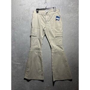 NWT Arizona Jean Co. Women's Size 9 Moonstone Off White Flare Cargo Pants Jeans